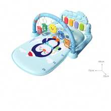婴儿健身架带音乐钢琴键盘玩具、互动钢琴游戏垫、活泼企鹅脚钢琴活动垫玩具 - 通过各种悬挂玩具锻炼手臂、腿部和感官，促进感官发育，是青少年、圣诞节、节日、生日的理想礼物。