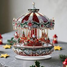 1/3 件圣诞老人亚克力桌面装饰，2D 平面旋转木马牌匾，派对室内外桌面艺术，圣诞礼物。 - 彩色 - 查看 10