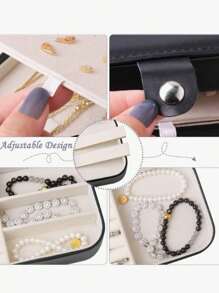 1pc Large Capacity Jewelry Box, Portable Jewelry Storage Case For Rings, Bracelets, Necklaces, Diamonds, Suitable For Vacation, Travel, School, Beach For Women Storage Organizer Travel Holiday Essential Fall Decor Autumn Halloween