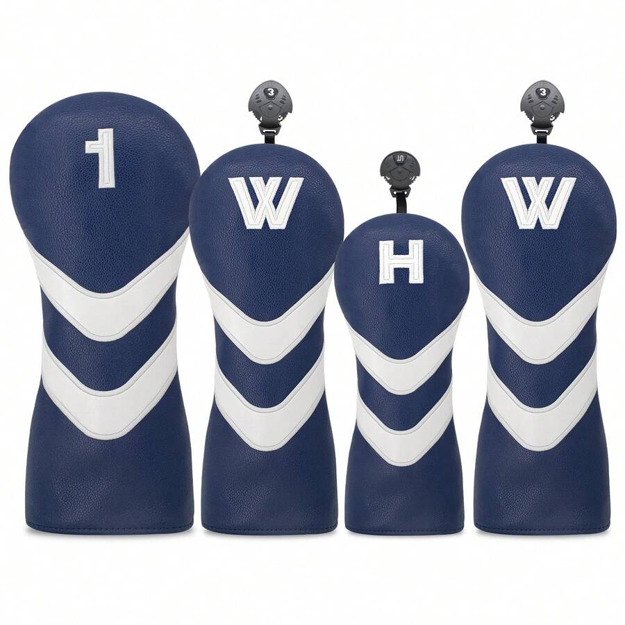 Durable Golf Club Head Covers For Hybrid, Driver, Fairway Wood & Putter - Multi-Function Golf Accessories - Blue - View 1