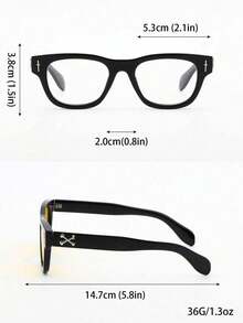 1 副男士眼镜 - 方形镜框，轻巧的装饰性眼镜，适合休闲和正式场合，设计独特，配饰收藏家必备，高品质镜片，设计师版 - 無色 - 查看 8