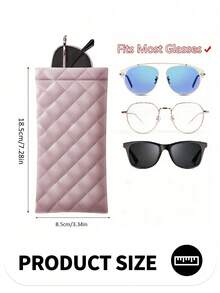 1pc Portable Squeeze Eyeglasses Case Pu Leather Soft Sunglasses Bag , Five Colors Available - Soft PU Leather Soft Eyeglasses, Sunglasses Bag, Pocket Phone Eyeglasses Storage Bag, Waterproof Durable Protective Eyeglasses Container, Perfect For Halloween/Christmas Gift Giving