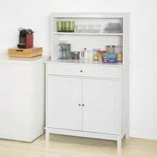 SoBuy FSB26-W, Home Kitchen Sideboard Storage Cabinet Cupboard White - White - View 6
