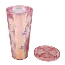 Vasos de viaje térmicos de gran capacidad, a prueba de fugas, reutilizables, modernos, con doble pared y pajita, unisex. - Rosa - Ver 8