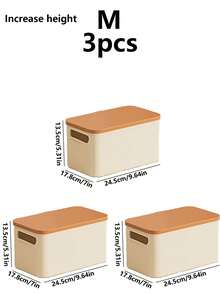 Hộp đựng đồ để bàn 1 cái/2 cái/3 cái/5 cái, Đồ lặt vặt, Đồ chơi, Đồ ăn nhẹ, Giỏ đựng đồ có nắp, Hộp đựng đồ dung tích lớn, Hộp đựng đồ hình chữ nhật bằng nhựa - Nhiều màu - Xem 16