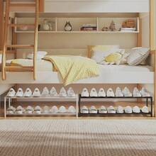 1 Stück mehrstöckiges Schuhgestell, Schuhorganizer unter dem Bett, platzsparendes Schuhaufbewahrungsgestell, hält 2 Paar große Schuhe oder 3 Paar kleine Schuhe, geeignet für Eingangsbereich, Schlafzimmer, Flur, Garage