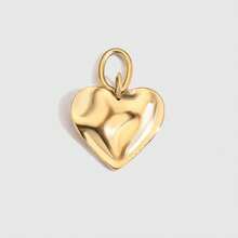 1pc Fashionable Stainless Steel Heart Pendant, Suitable For DIY Jewelry Making Necklace Bracelet Earrings Keychain Accessories, Great For Thanksgiving Gifts - Yellow Gold - View 4