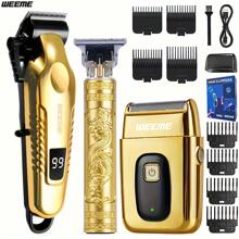 WEEME WEEME 3pcs/2pcs/1pc Men's Hair Trimmer Kit – T-Blade Liner, Beard Groomer & Clipper – Sharp, Cordless, USB Rechargeable, Multi-Machine Set For Home Or Travel – Perfect Gift For Men On Father's Day, Christmas, Or Daily Grooming Use