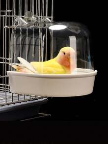 Baño de pájaros grande y transparente, adecuado para cacatúas, loros, periquitos, inseparables, accesorios de baño - Multicolor - Ver 7