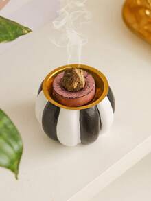 1 pieza Quemador de incienso con forma de calabaza, de material de resina con diseño creativo para decoración del hogar, apto para quemar incienso, decoración de mesa, decoración del hogar, regalo festivo, decoración de entrada y gabinete