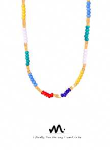 MiDuoDuo Bộ 3 dây chuyền mặt đá tự nhiên bằng thép không gỉ thiết kế độc đáo theo phong cách Châu Âu & Châu Mỹ dành cho nữ, trang sức thời trang nhiều lớp; dây chuyền Dopamine hạt vuông bằng thép không gỉ nhiều màu sắc cổ điển, phụ kiện trang sức nữ mạ vàng 18K - Dây chuyền nhiều lớp - Xem 13