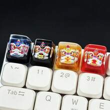 1 szt. DIY, urocze, trójwymiarowe, ręcznie robione, mechaniczne nakładki na klawisze SA-R1 w unikalnym, tradycyjnym chińskim stylu, przezroczysta żywica i pojedynczy element