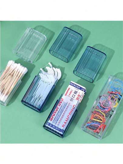 1/3/6 szt. Przezroczyste plastikowe przenośne pudełko do przechowywania – pyłoszczelny organizer podróżny na waciki, wykałaczki i artykuły medyczne, bezolejowy, nie wymaga baterii, kompaktowy organizer do pierwszej pomocy, na kemping, w nagłych wypadkach, niezbędne rzeczy na kempingu, przezroczysta konstrukcja, materiał bezolejowy, niezbędne rzeczy w podróży, wakacje, wakacje