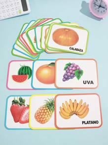 1 Sheet Of 28 4.33" X 5.9" Spanish Toddler Cognitive Learning Flash Cards Animal Numbers And Letters Double-Sided Memory Fun Cards 3-14 Years Old Children Educational Toys Learning Gifts - Multicolor - View 14