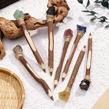 1 cây đũa thạch anh tự nhiên, quà tặng sáng tạo tự làm, gậy chữa bệnh bằng năng lượng dành cho học sinh, quà tặng Halloween. - Bút gỗ đá nguyên bản - Xem 6
