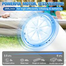 RAF 二合一无线充电电动气泵，1500mAh电池，5个充气/放气喷嘴，便携式电动气泵，无线充气床垫气泵，游泳圈真空泵，真空袋，快速充气/放气，适用于充气床垫、充气筏、浮标等，ABS塑料材质，小巧便携