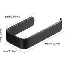 1 Suport pentru hârtie igienică, colier practic pentru perete și ușă de baie, bandă dublu adezivă fără sudură, disponibil în două culori, negru/alb, accesorii pentru baie, suport pentru hârtie igienică, accesorii de bucătărie, articole esențiale pentru dormitor, articole esențiale pentru studenții care se întorc la școală, suport pentru hârtie igienică pentru dormitor.