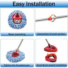 4 Pack Mop Replace Heads For O Cedar Rinse Clean 2 Tank System, Spin Mop Replacement Head, Fluffy Microfiber OCeda Mop Refill Replace Head, Machine Washable - 藍色 - 查看 4