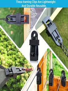 10 paquete de Clips universales resistentes y impermeables para lonas, material PP multiusos con boca de caimán para cubiertas de piscina, toldos, campamento al aire libre, cubiertas de automóviles, Lvxing