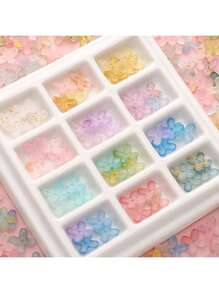 10g/Approx. 80pcs 9mm Acrylic Matte Powder Coated 4-Petal Flower Beads, DIY Jewelry Accessories For Bracelet, Necklace