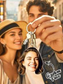 1pc Customized Couple Photo Keychain, Personalized Acrylic Photo Keychain, Unique Customized Couple Photo Gift, Anniversary Gift, Ideal Customized Gift