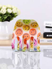 1pc Acrylic Smiling Face Cute Hair Claw Clip, Versatile For Commute, Spring/Summer/Autumn/Winter, Large Size 9.5cm,Hair Accessories,Claw Clips,Hair Jaw Clip,Hair Clutch