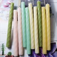 2pcs Drip-Free Threaded Cone Bar Candle, Unscented, Spiral Candle, Smokeless Dinner Candle, 10 Inch Long Lasting Burning For Home Decoration Christmas Gifts