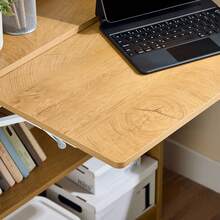 SoBuy Home Office Folding Table Desk Computer Desk Workstation With 3 Shelves White W64 X D58 X H82cm FWT92-W - Brown - View 9