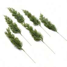 10/20/30/50/100pcs Green Stems, Artificial Pine Stems, Fake Snow Pine Branches For Vases, Fake Plants, Fake Pine Branches For Garland Wreath Trees, DIY Christmas Decorations, Room Decorations, Christmas, Valentine's Day, Birthday Gifts, Graduation Ceremony Home Decor