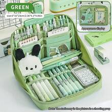 Estojo de lápis de grande capacidade com 12 camadas, caixa de armazenamento de papelaria de alta aparência, bolsa de cosméticos estilo ins, bolsa para lápis, material escolar e de escritório