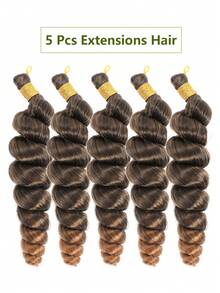 1 Pc 16 Inch Synthetic Heat Resistant Curly Extensions Hair Black Brown Chocolate Rust Brown Blonde Burgundy Multi-Colour Spiral Fashion Curly Wave Loose Wave Crochet Braids Hair High Temperature Loose Wave Curly Braiding Hair Extensions For Women Daily Holidays Party And Christmas Music Festival Carnival New Year Gifts Used Braided Hair Woven Extension Hair - Multicolor - View 25