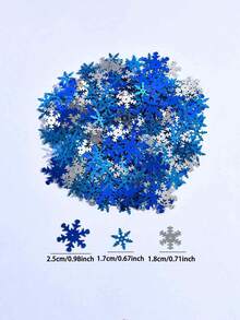 15/30/50g Decorazioni a coriandoli a forma di fiocchi di neve invernali, coriandoli glitterati bianchi e blu, paillettes a forma di neve per decorazioni da tavolo per feste a tema Frozen, Natale e inverno