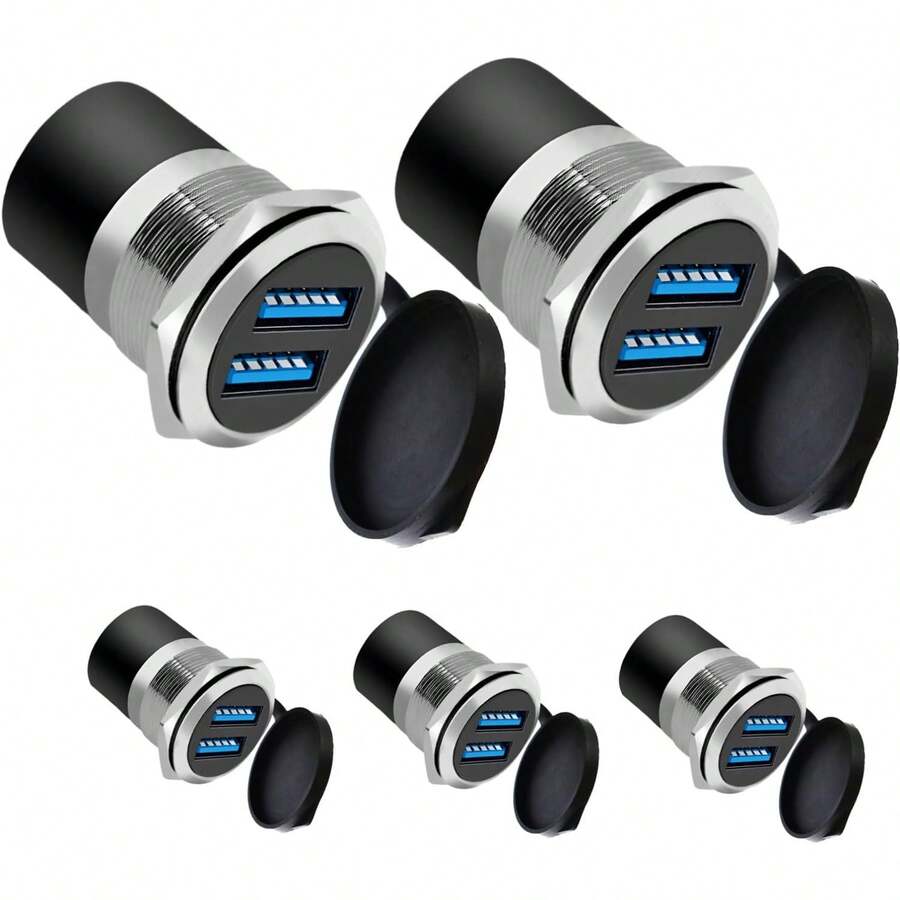 Dual USB 3.0 Panel Mount Adapter - Threaded Round Connector With ...