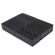 Four Piece Drawer Organizer Divider Foldable Closet Storage Organizer Basket And Fabric Organizer Box, Used For Storing Clothes, Underwear, Bras, Ties, Accessories, Socks