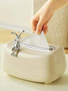 1pc Paper Towel Holder Box, High-End Home Kitchen Bathroom Tissue Box, Multifunctional Spring-Loaded Tissue Box For Living Room Coffee Table