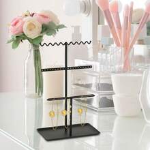 1pc Three Layer Wave Jewelry Support Stand For Necklaces Bracelets Rings Earrings - Creative Tiered Jewelry Display Organizer For Home Dressing Table And Vanity, Perfect Live-Streaming Prop And Boutique Showcase, Space-Saving Multi-Use Jewelry Storage Display For Travel, Desk, Closet, Gift-Ready For Halloween, Thanksgiving, Cyber Monday, Christmas, Birthday, Bridesmaid, Anniversary