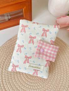 1Pc/Set Cute Floral Patchwork Book Jacket, Girls Hand Account Book Cover, White Collar Hand Account Book Journal, Diary Book Jacket, Portable Student Pocket Book Storage Case,Back To School Gift,Gift For Good Friends And Teachers