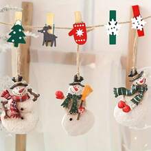20 Pieces Of Wooden Christmas Wooden Clips, Christmas Trees, Gloves, Deer, Snowflake Cartoon Christmas Wooden Clips, Photo Wooden Clips, Wedding Decoration Wooden Clips, Wooden Pendant Ornaments, Suitable For Holiday Weddings, Family Parties, Birthday Decorations