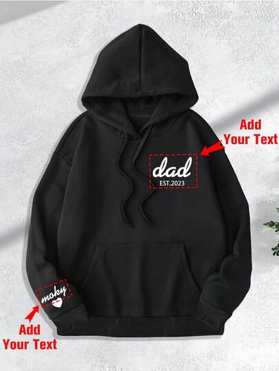 Personalized Photo Customized Men's Hoodie, Custom Pattern, Input Your Text/Name/Slogan/Fun Text/Blessing, Holiday Gift, Valentine's Day/Birthday/Anniversary Photo Customization, Gift For Him, Fall Ornamental,Dawg Stylish,Fashion,Hipster,Contracted,Easy Costume,Modest Fashion,Minimal Chic,Casual Custom,Unique,Personalized Ideal Gifts For Him Family,Boyfriend,Friends,Children,Customized Men Clothing