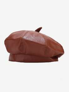 1pc Unisex Classic Fashion Beret Hat, Retro Artistic Painter Cap, Casual Outdoor Street Style Octagonal Cap, Vintage British PU Hat, Suitable As A Gift - Multicolor - View 10