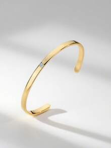 Charm-In 1 chiếc vòng tay đá Zirconia màu vàng hở dành cho nữ - Mẫu vàng 2 - Xem 4