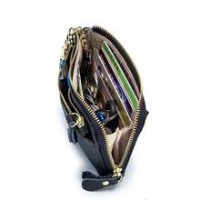 Women's Leather Rfid Coin Purse Small Change Purse Card Holder Keychain Wallet Pouch Wristlet Handbag - Green - View 5