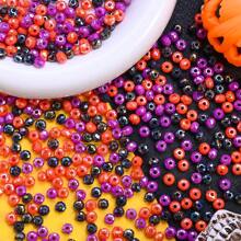 100/200/500pcs Halloween Acrylic Transparent Corner Spaced Beads Rondelle Faceted Beads & Shiny Rhinestone Round Spacer Beads & Crack Beads & Asymmetrical Wheel Bead Faceted Loose Spacer Beads For Jewelry Making Bracelet Necklace Fashion Earrings DIY Mobile Phone Chain, Flower Bouquet, Handbags, Halloween Party Gift Crafts Supplies
