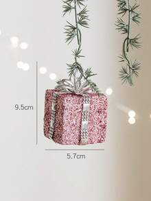 1pc 8cm Pink Foam Christmas Ball Ornament, Ins Style Christmas Tree Decor Pink Set, Glitter Girly Pink Christmas Tree Home Decoration Hanging Pendant