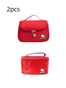 Sanrio 1 Piece Pack Sanrio Hello Kitty Cute Portable Travel Large Capacity Makeup Bag, Toiletry Bag, Skincare Storage Bag, Multifunctional Storage Bag, New Year Gift, Birthday Gift Makeup Travel Toiletry Organizer Essentials Gifts Storage Zipper Accessories Nail Bags, Makeup Bag, Storage, Makeup Bags, Toiletry Bag, Desk Organiser