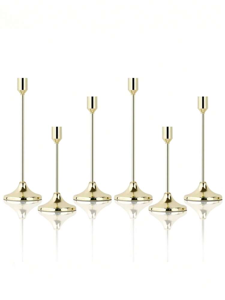 12/3 件套欧式浪漫金属烛台套装，抛光桌面烛台适用于柱状蜡烛和锥形蜡烛，房间装饰，家居装饰，多用途节日桌面装饰 - 非常适合圣诞节、万圣节、婚礼、宴会、派对、家居和酒店装饰（不含蜡烛） - 彩色 - 查看 18