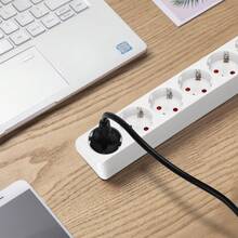 Aigostar Regleta alargador de 6 enchufes con cable de 3 metros e interruptor. Color Blanco - Enchufe EU Tipo F(220-240V) - Ver 2