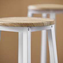 SoBuy OGT22-WN, Bar Set-1 Bar Table And 4 Stools, Home Kitchen Breakfast Bar Set Furniture Dining Set - White+Khaki - View 10