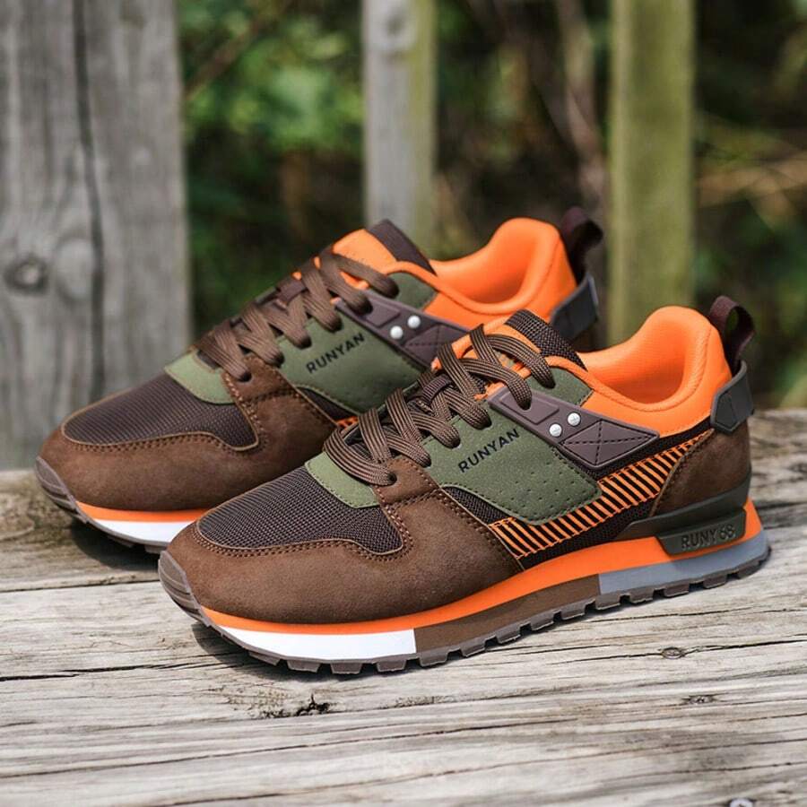 New Men's Outdoor Sports Mountaineering Shoes, Lightweight Performance, Anti-Slip & Wear-Resistant, Leather Comfortable, Outdoor Hiking Sports