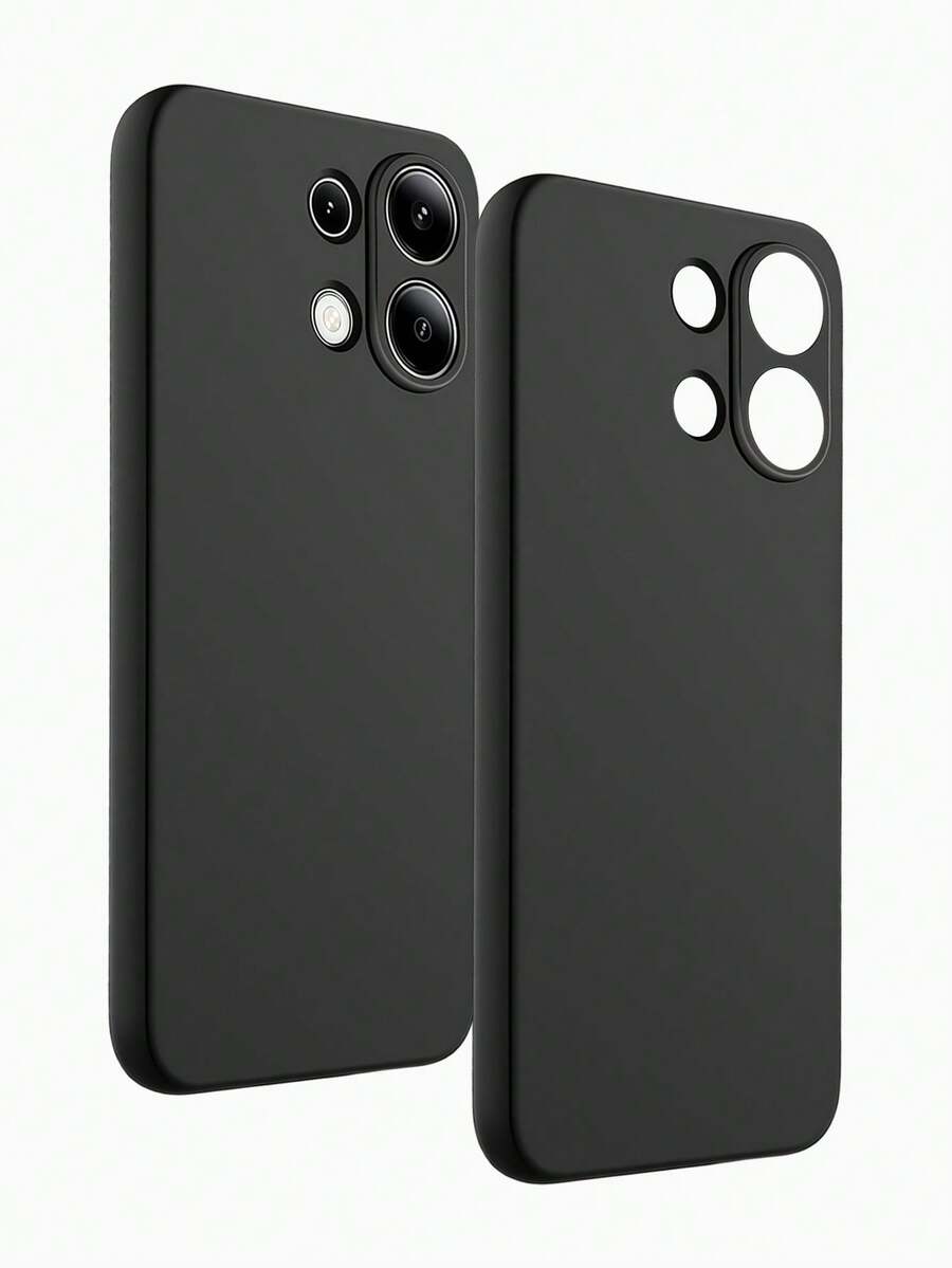 1 pièce Coque noire antichoc, compatible avec les séries Xiaomi/Redmi. Coque de protection, étui, housse, coque noire, minimaliste, couleur unie, coque noire, coque en TPU antichoc (résistance militaire). - Noir - Voir 1